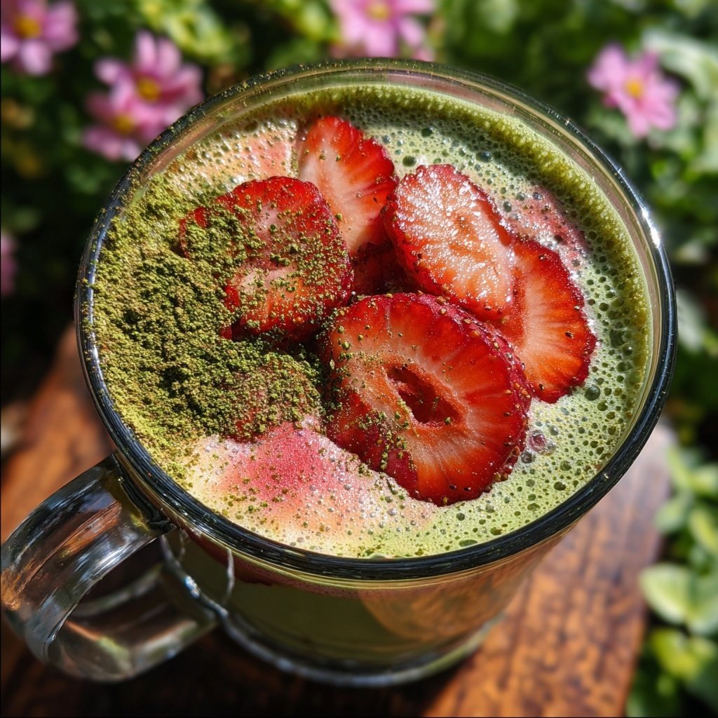 Hot Strawberry Matcha Latte