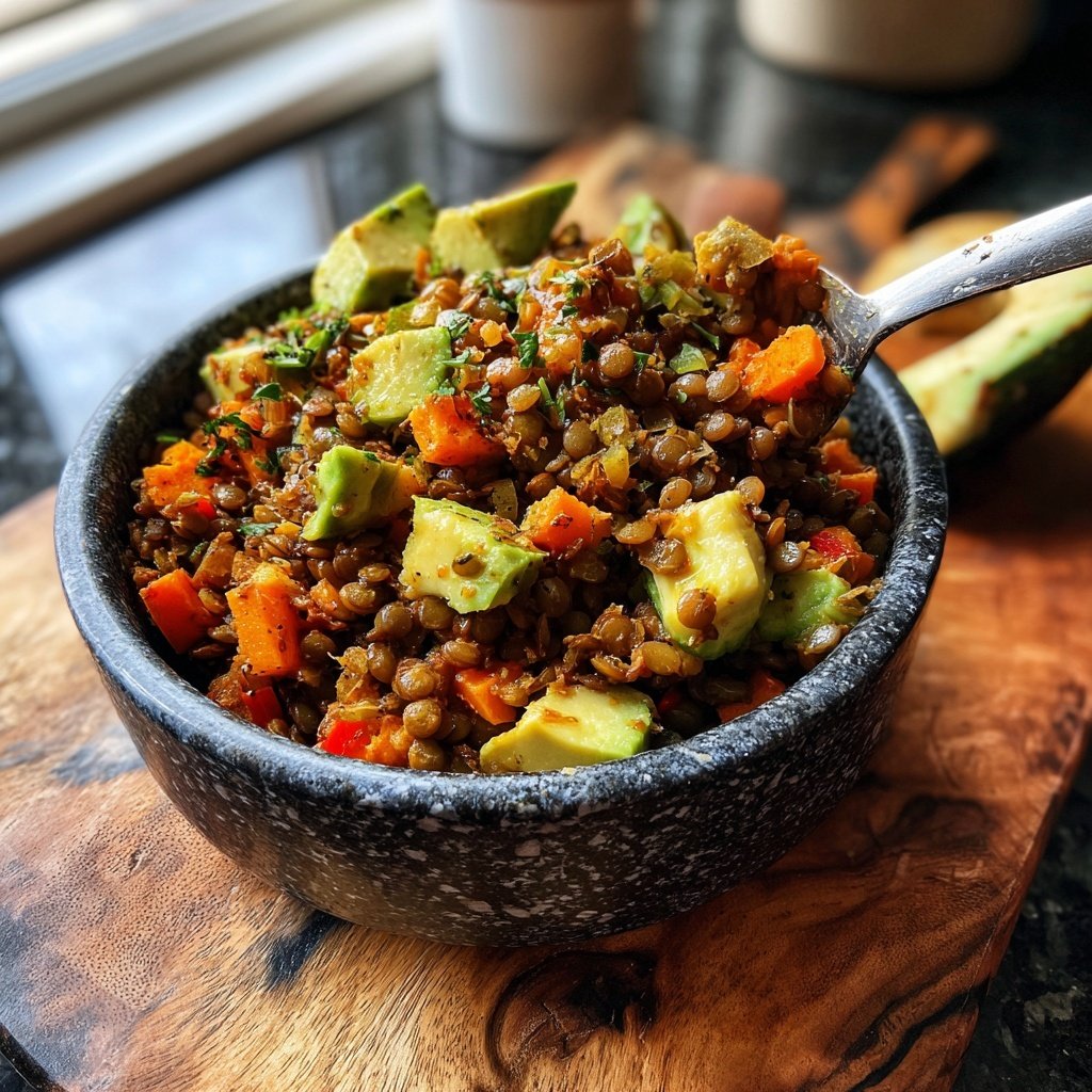 High Protein Lentil Rice Bowl