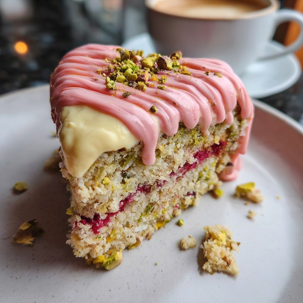 Mini Heart Cake with Pistachio Vanilla Frosting