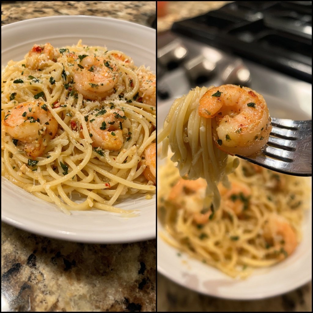 15-Minute Garlic Shrimp Pasta