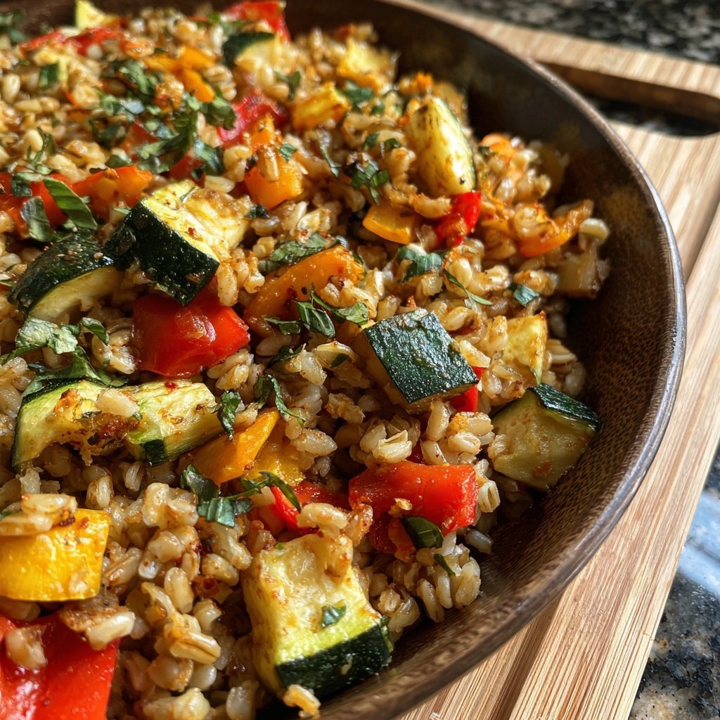 Healthy Lunch Farro Veggie Skillet