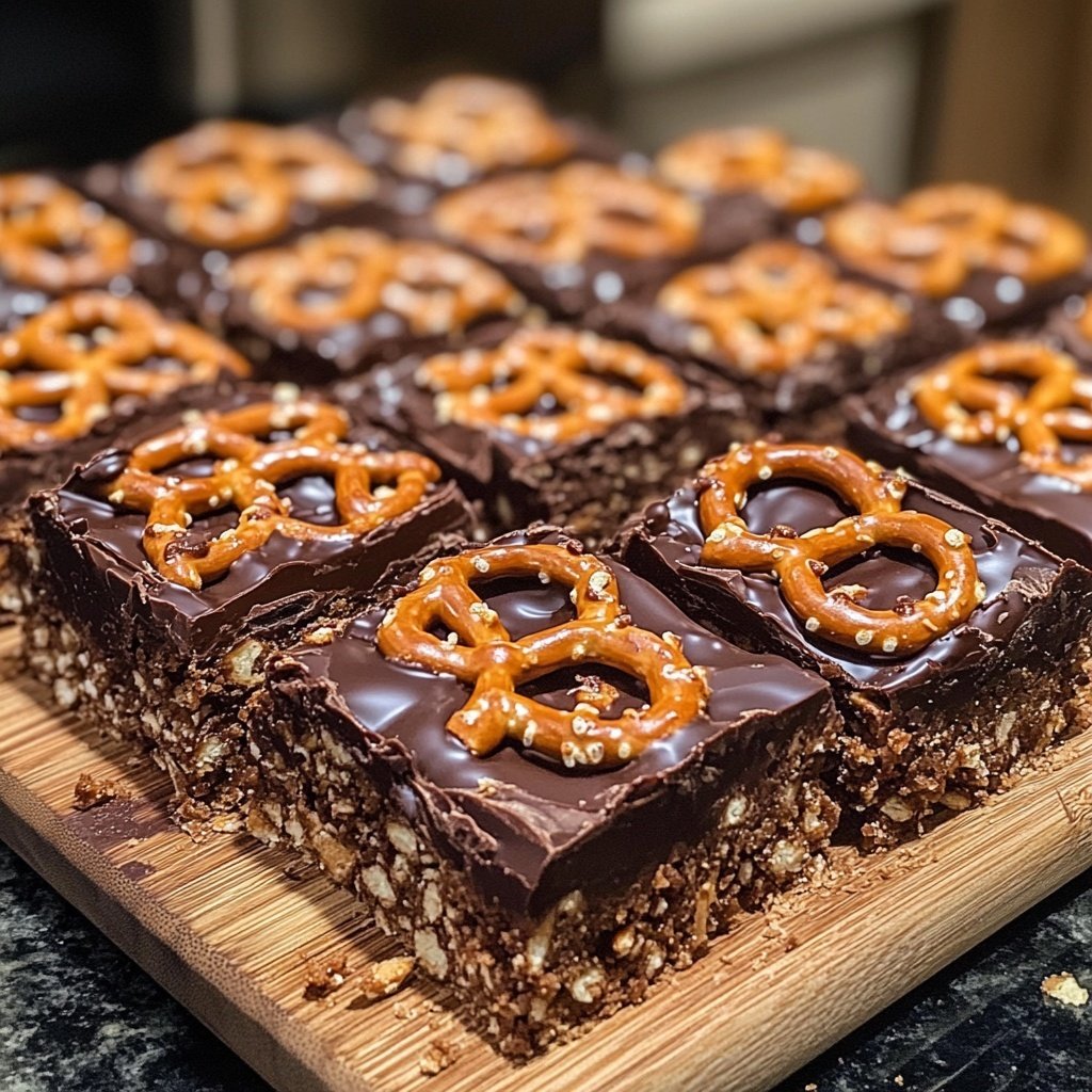 Super Bowl Dessert Chocolate Pretzel Bars