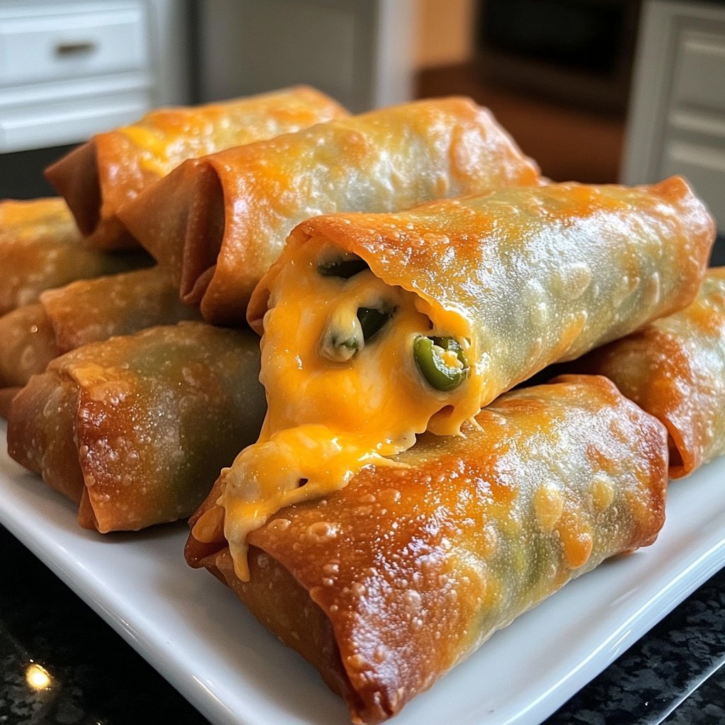 Tasty Finger Food Mini Jalapeno Popper Egg Rolls