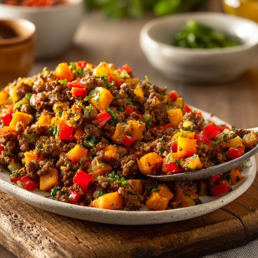 Ground Beef And Sweet Potato Hash
