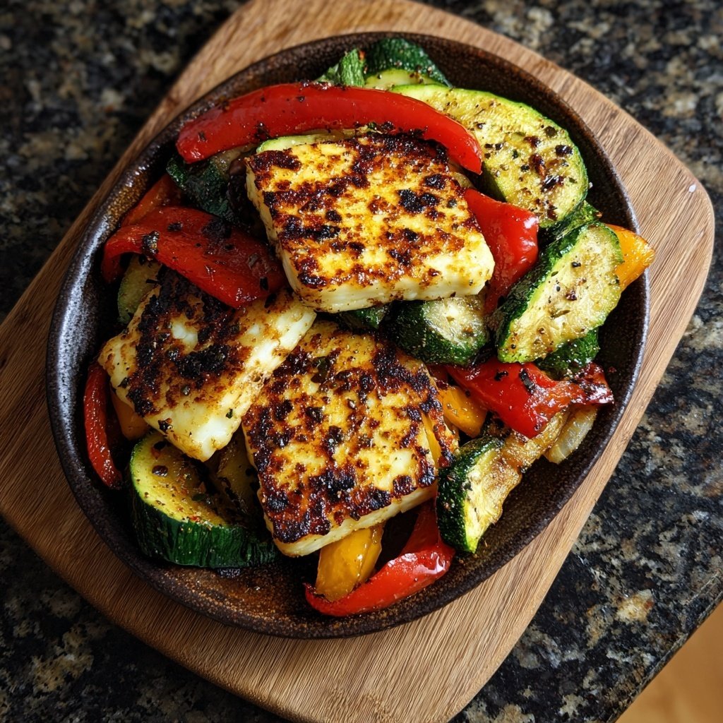 Grilled Halloumi With Vegetables