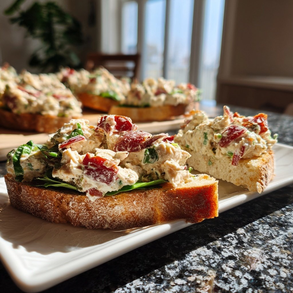 Tomatenbroodjes met Kipsalade