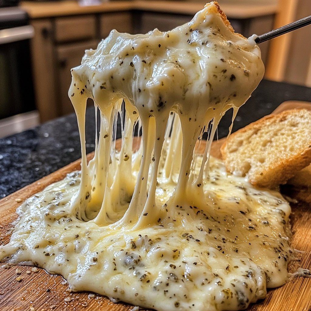 Fondue with Garlic Herb Cheese