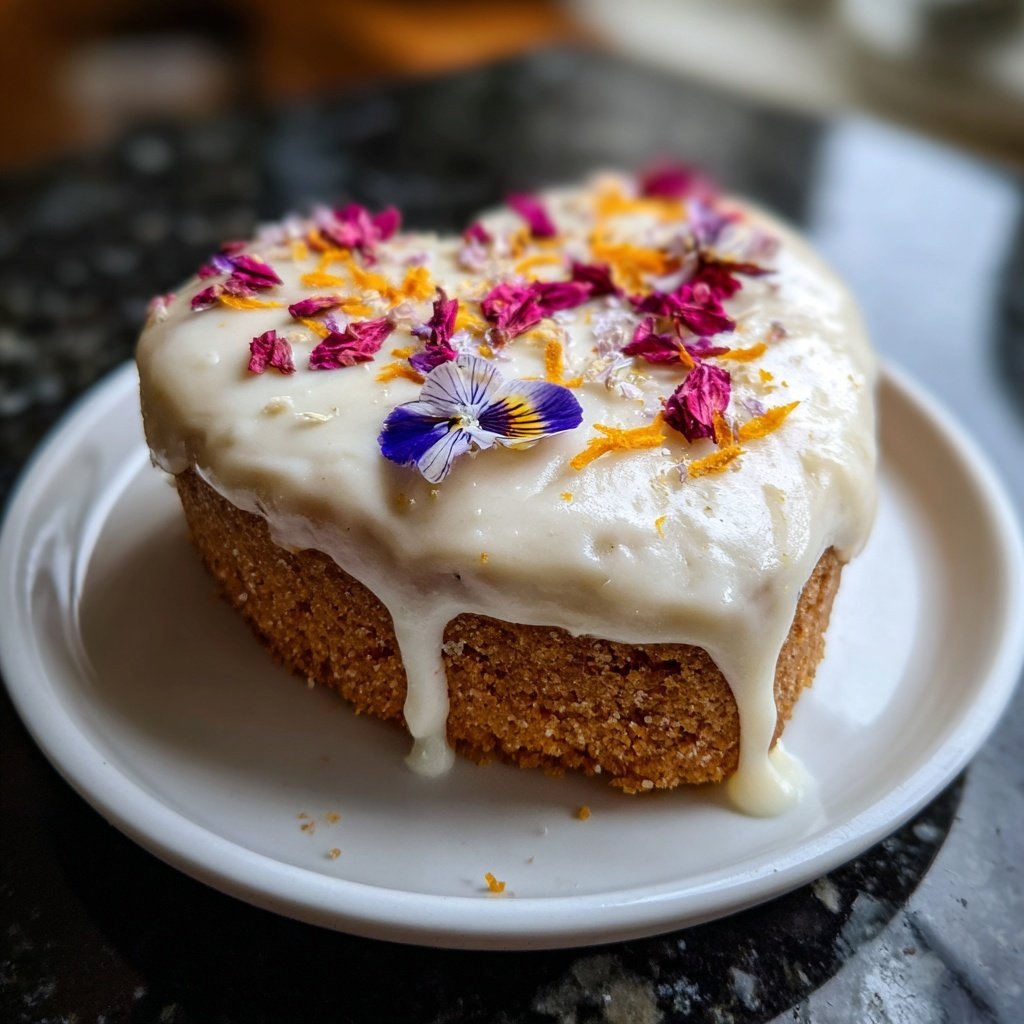 Mini Heart Cake with Lemon Frosting