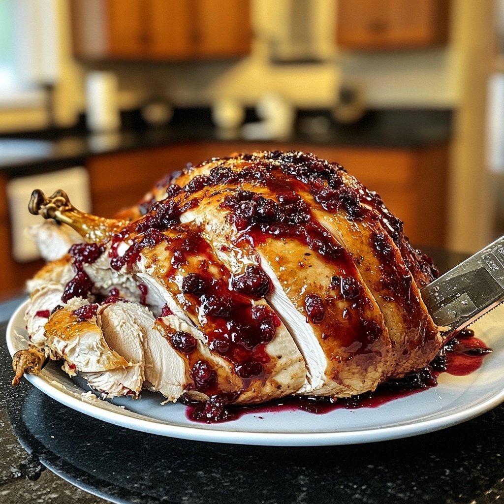 Roasted Turkey with Cranberry Glaze